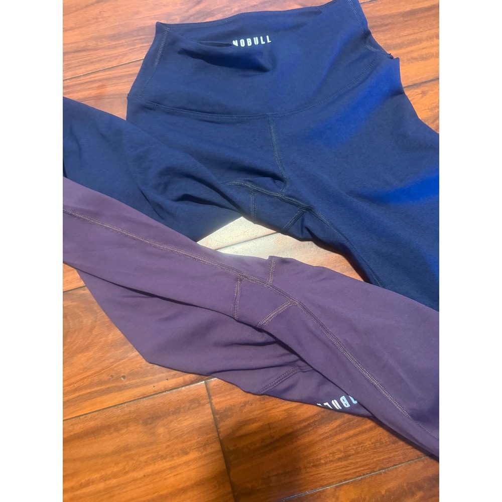 NOBULL High Rise Leggings Bundle Navy Blue Purple Crop Athletic Tights Womens XS - Picture 3 of 14